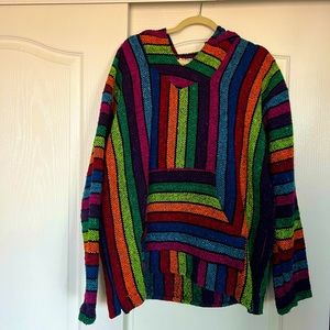 Rainbow Baja Pullover Hoodie (Aztec themed)